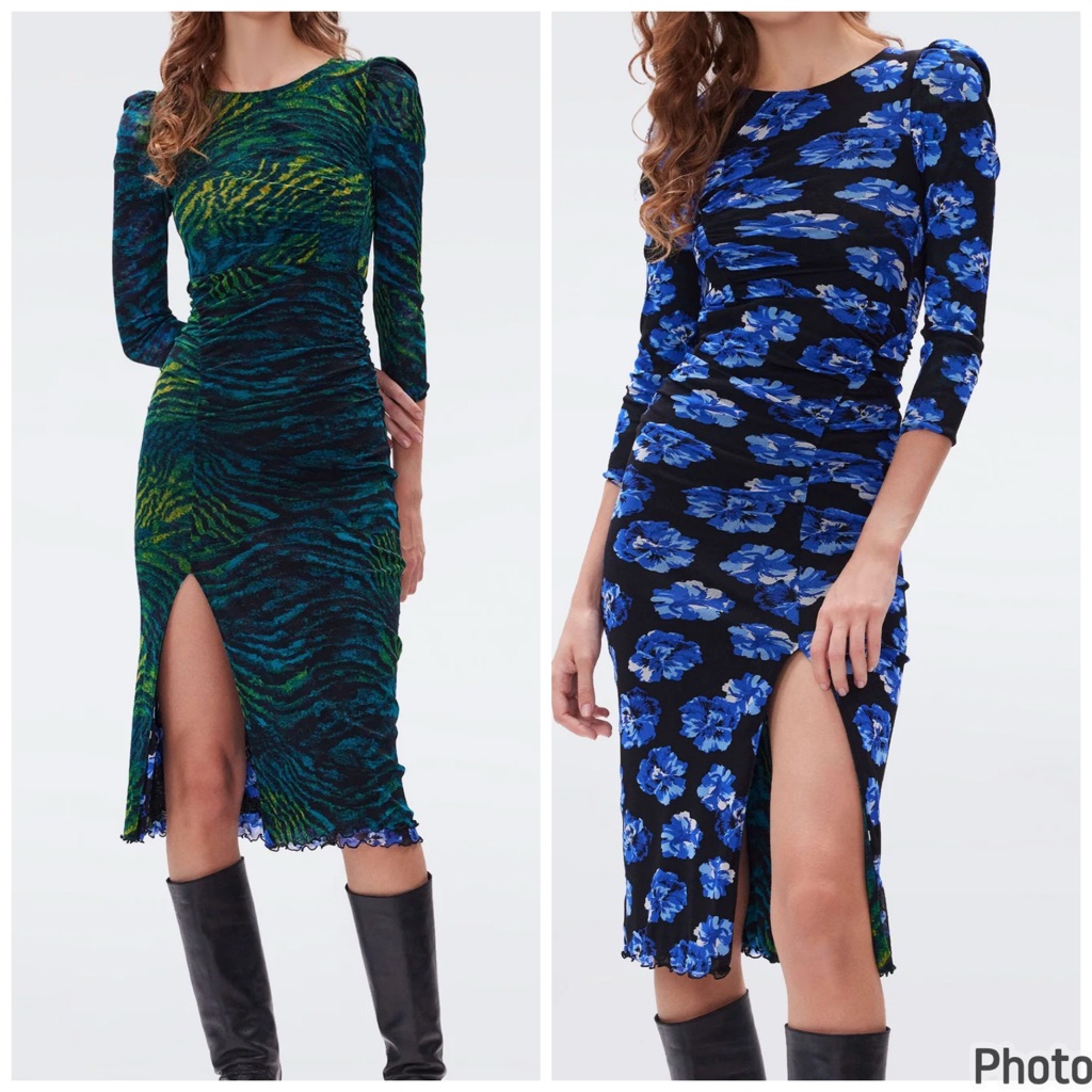 Diane Von Furstenberg Priyanka Reversible Mesh Dress Size Xl
